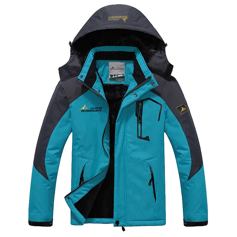 ผู้ชายและสตรีเดียวกันฝ้ายเบาะแจ็คเก็ตกลางแจ้ง Hooded หนา Mountaineering ขี่ Windproof กันน้ำแจ็คเก็ต