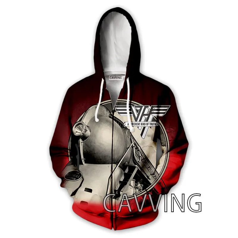 CAVVING 3D Print  Van Halen Band   Zipper Hoodies Zip Up Hooded Sweatshirt Harajuku Hoodie Sweatshirts for Men/women