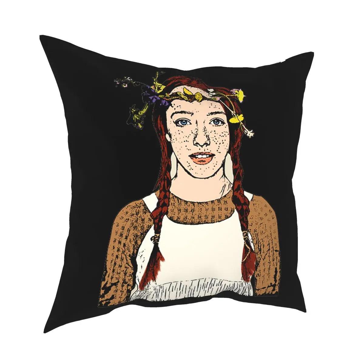 Anne With An E Red Hair Pillow Case Home Decor Cushion Cover Throw Pillow for Sofa Polyester Double-sided Printing Casual