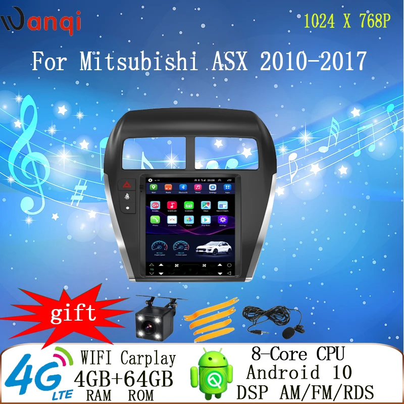 

9.7" Android Vertical Screen Tesla Style Car Gps CD DVD Multimedia Radio Player 4G for Mitsubishi ASX 2010-2017 Video Navigation