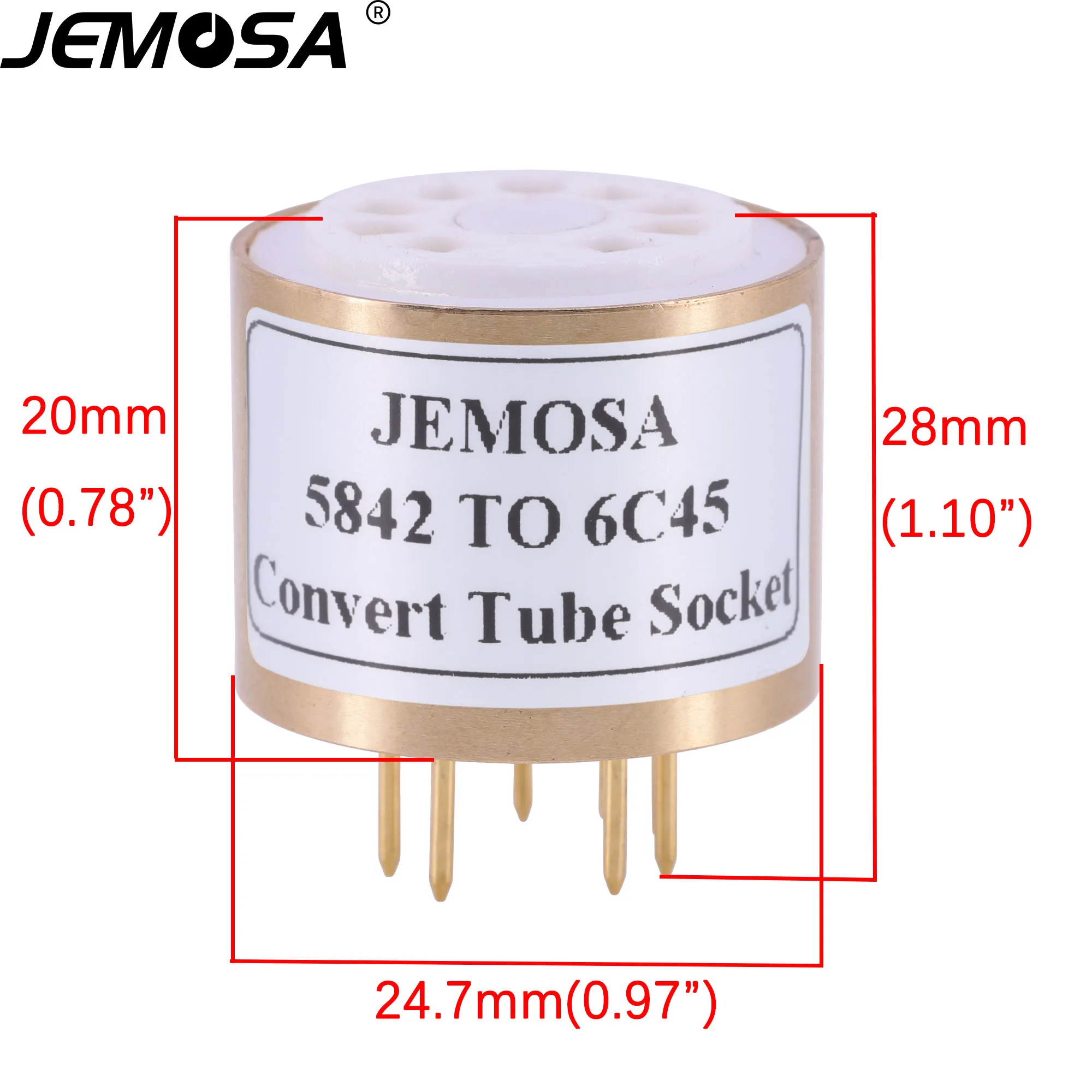 오디오 진공관 앰프 변환 소켓 어댑터, 9 핀 튜브 소켓, 5842-6C45, 1PC