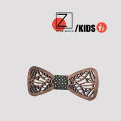 Nuovo Design carino bambini ragazzi papillon in legno bambini farfalla tipo papillon floreale ragazza ragazzi papillon in legno Corbatas Para Hombre