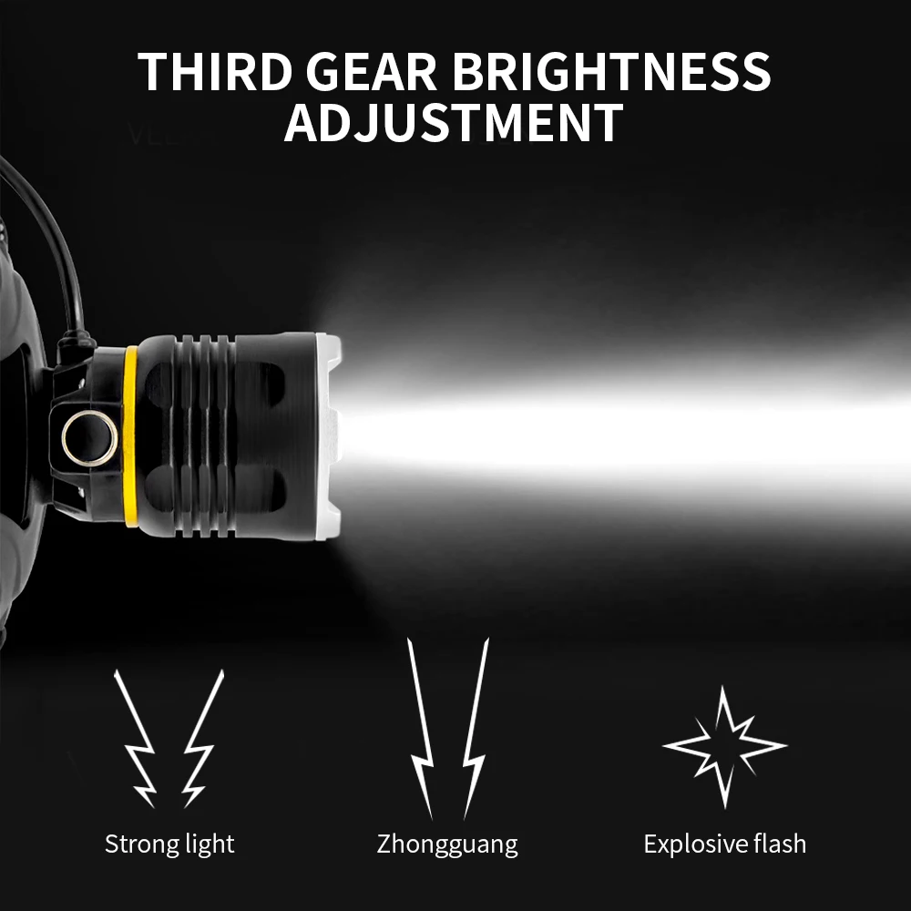 High Power Headlamp Flashlight LED Torch New XHP90 Sensor Headlight 18650 Rechargeable Fishing Camping Lantern