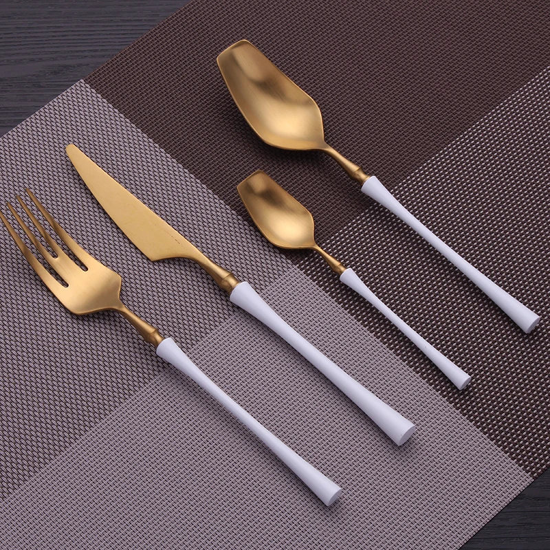 

Spklifey Cutlery Set Stainless Steel Gold Cutlery Set Knife Fork Spoon Dinnerware Dishwasher Safe Spoon and Fork Tableware Set