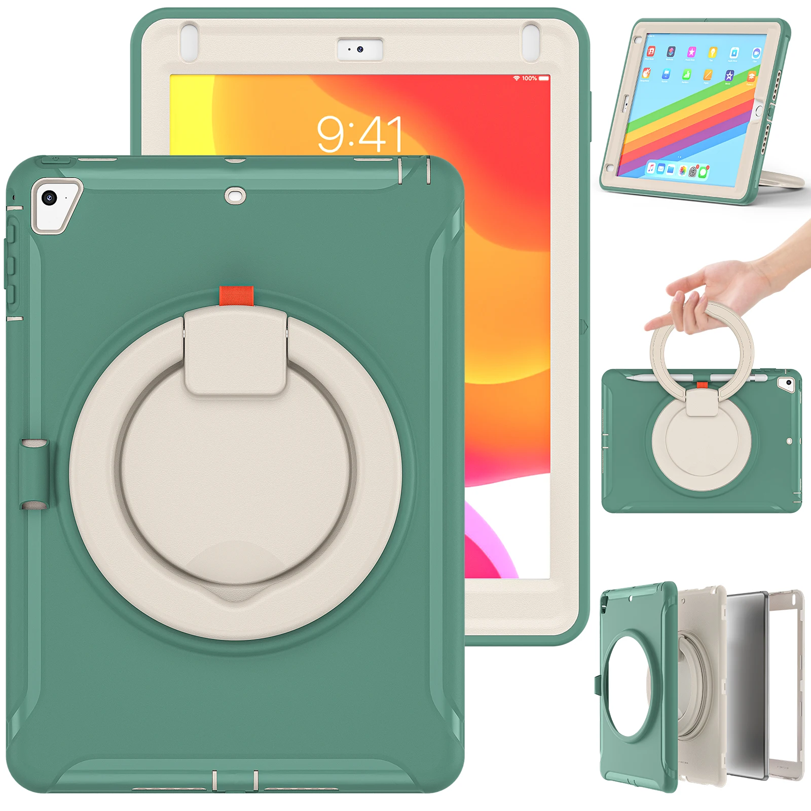 

Портативный чехол для планшета iPad5 iPad6 iPad 6 5 6th 5th Air2 Air 2 Pro 9.7 2018 2017 Cover Funda Rotation PC Stand TPU Coque Shell