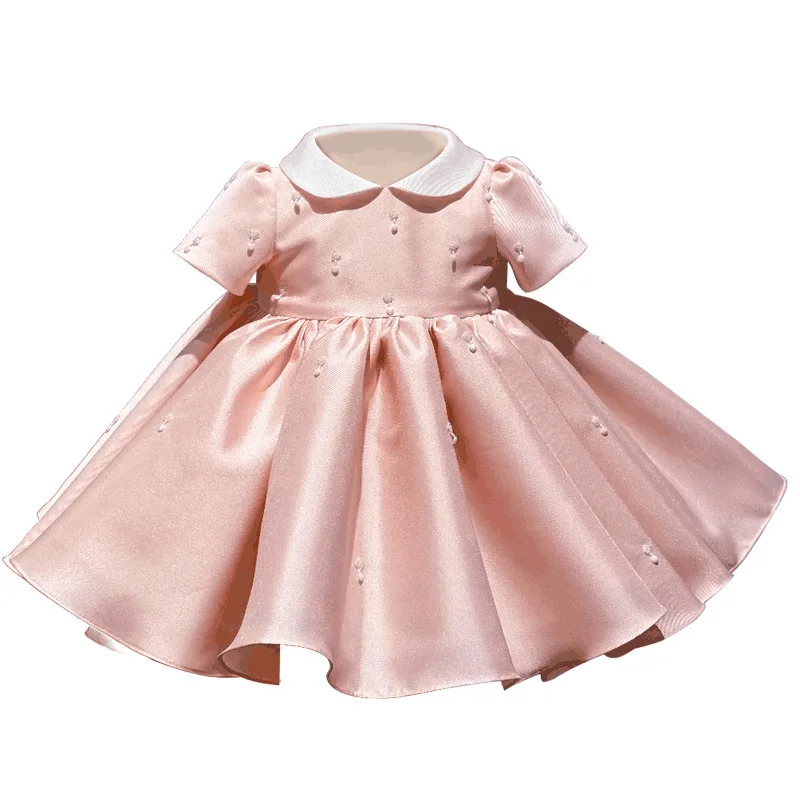 Children First Birthday Party Dresses For Baby Girls Princess White Gown Infant Wedding Vestidos Kids Girl Ceremonial Dress