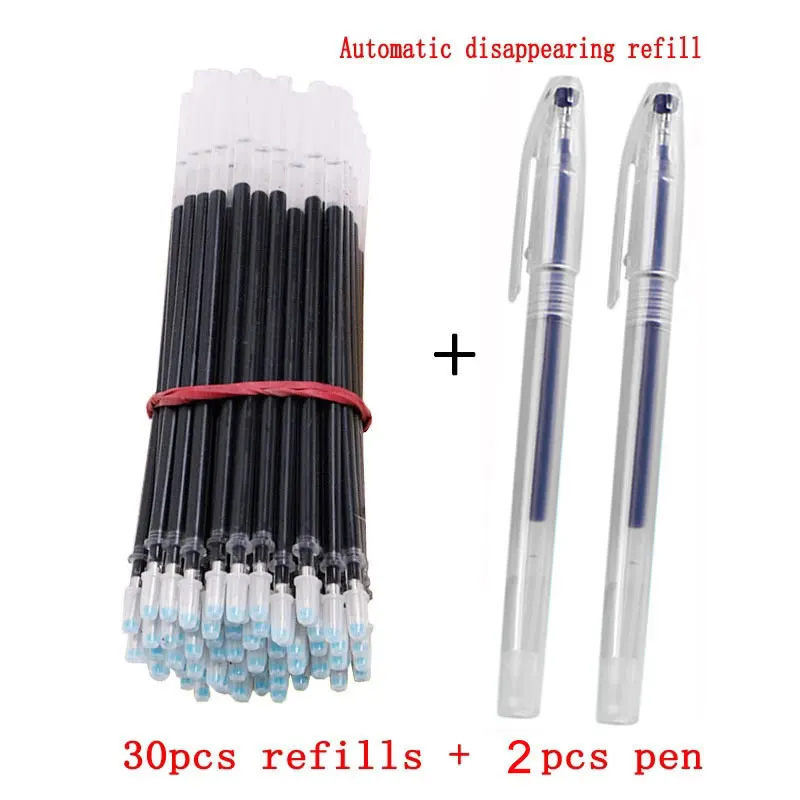 32Pcs/Set 0.5mm Automatic Disappearing Refill Fading Cartridge Disappear Slowly Writing Calligraphy Gel Ink Pen Refill Ball Pen