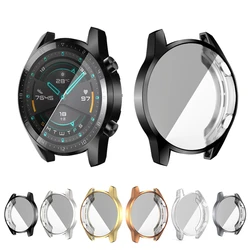Tpu Plating Case Volledige Dekking Beschermhoes Voor Huawei Horloge Gt 2 42Mm 46Mm Screen Protector Shell Voor huawei GT2 Horloge Case
