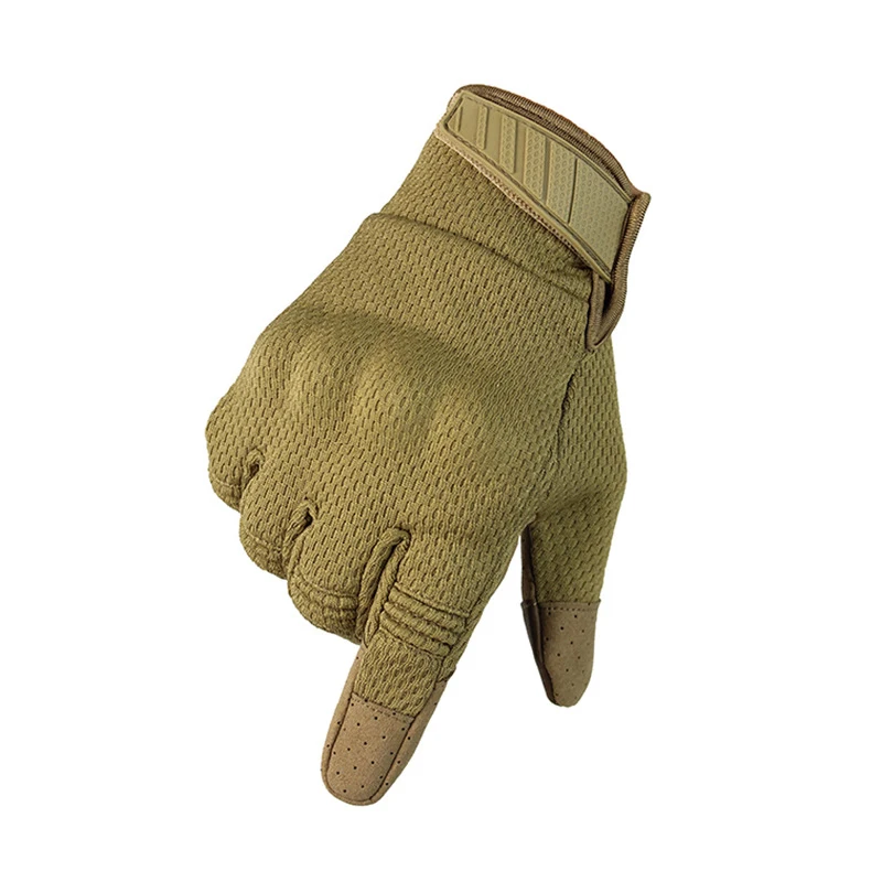 Mens Lightweight Summer Breathable Tactical Gloves Riding Non-slip Wearable Full Finger Gloves Touch Screen Riding Gloves