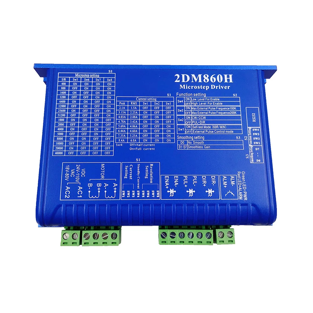 CNC 2DM860H NEMA23/34 motor two-phase digital stepper motor driver Mach3 engraving machine CNC system stepper motor driver JMC