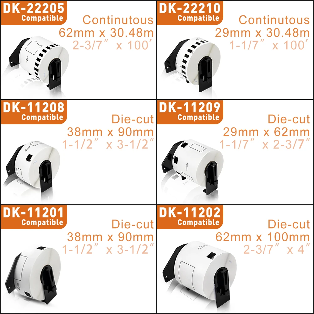 DK-22205 Paper Label Address Label DK-11201 DK-11202 1204  DK-11208 DK-11209 DK-22210 Thermal Paper For Brother Label Printer