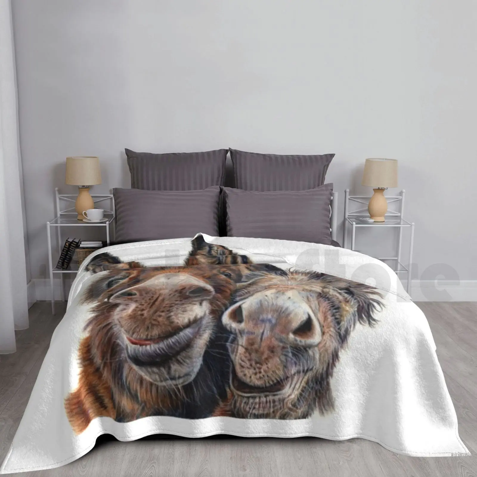 Manta Donkeys-Hee Haw para sofá cama, viaje, burro, animales, lindo, Hee Haw, Burro, mula, caballo equino