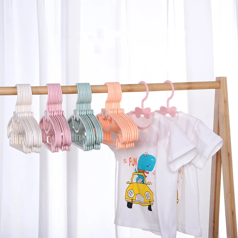 10PCS Kids Clothes Hanger Racks Portable Display Hangers Plastic Children Coats Hanger Baby Clothing Organizer