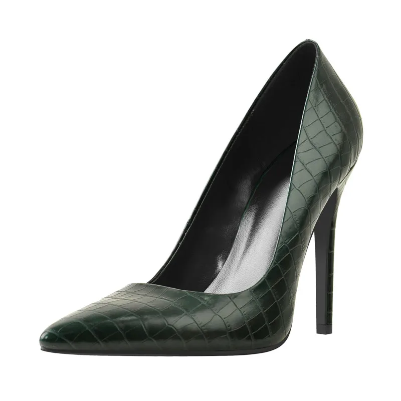 Onlymaker Women\'s Pointed Toe Darksea green Slip On Thin Heel s Stone Patent Leather  Stiletto Pumps
