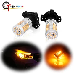 Gtinthebox 2PCS Canbus Amber Yellow PY24W 5200s LED Bulbs For BMW Land Rover Audi Front Turn Signal Lights 12V (No Hyper Flash)