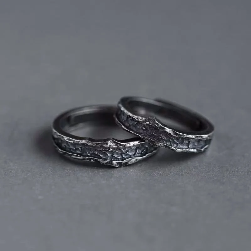 New Abyss Ring Male Couple Ring Handmade Retro Simple Men's and Women's Rings Jewelry Accessories