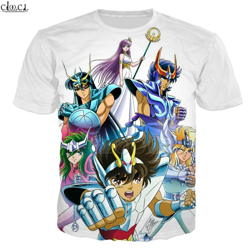 CLOOCL Anime The Knights of the Zodiac Crewneck 3D Print T Shirts Summer Streetwear Tee Shirts Men Women Clothing0001