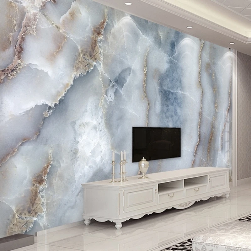 custom marble wallpapers for living room TV background modern wallpaper sofa Home Decoration mural wall covering Wall stickers