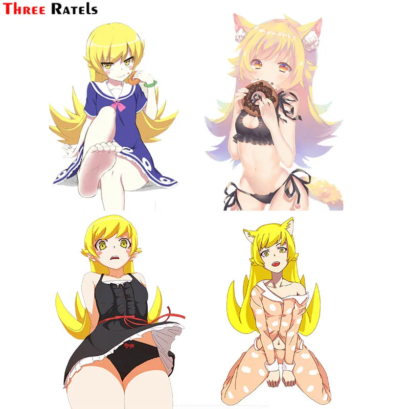 Three Ratels F3 Oshino Shinobu Cute Anime Girl For Monogatari Car Sticker Auto Accessories School Laptop Decal Anti Scratch Film