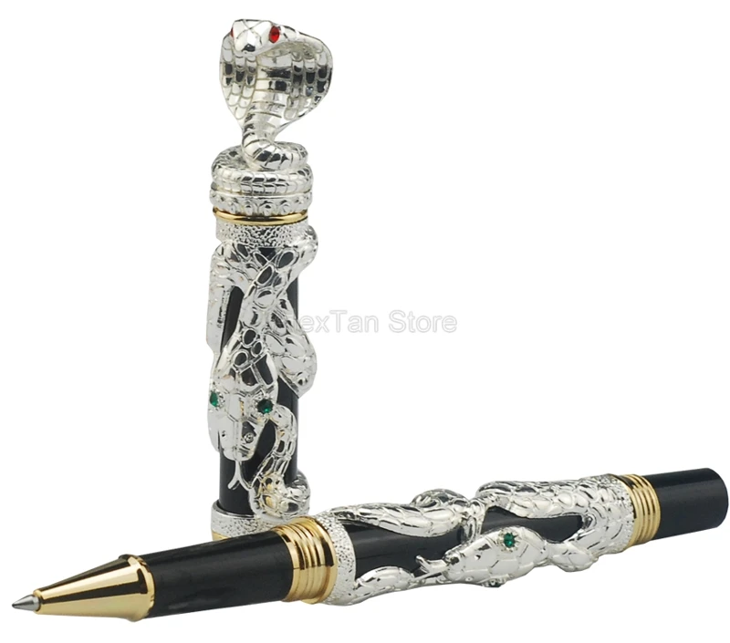 

Jinhao Brand New Snake Rollerball Pen Silver Cobra 3D Pattern Texture Relief Sculpture Technology Great Supplies Gift Pens