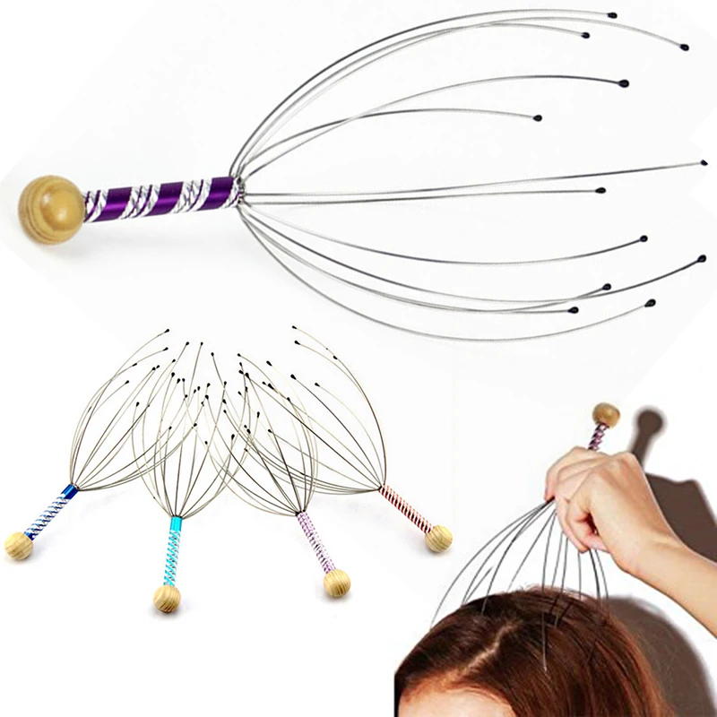 Octopus Head Massager Scalp Relaxation Relief Body Massager Remove Muscle Tension Tiredness Metal Head Relax Massager Dropship