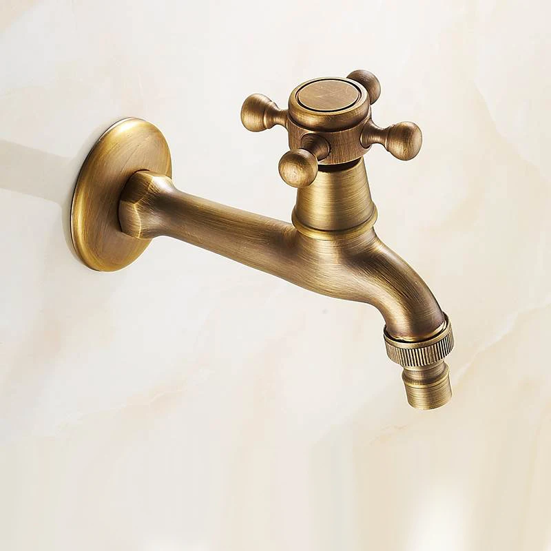 Antique Brass Basin Faucet Kitchen Faucet Garden taps Wall Mounted Lavatory Bathroom Mop Water Tap Washing Machine Faucet