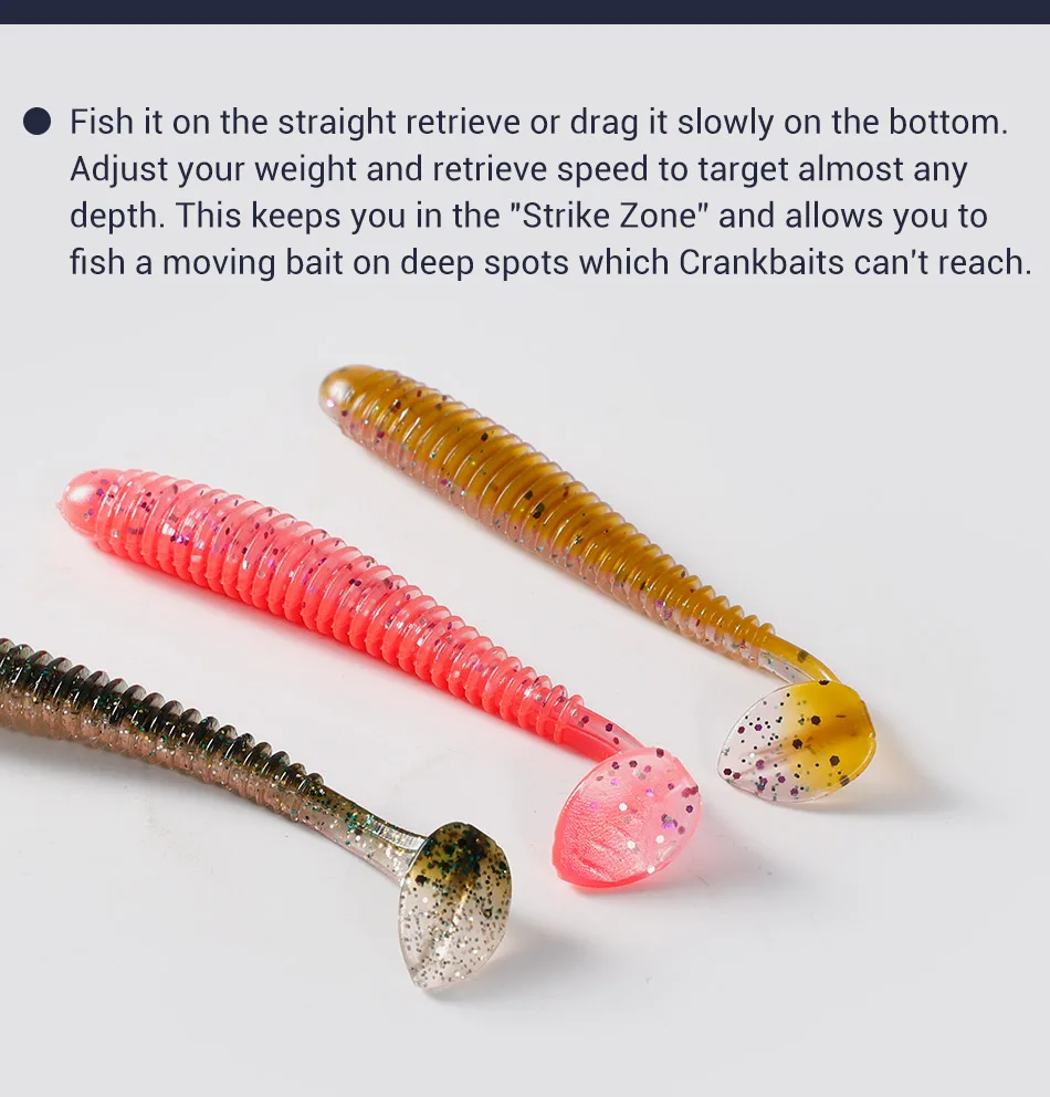 NOEBY Weicher Köder Silikon Köder 50mm 60mm 75mm 87,5mm Grub Würmer Paddel Schwanz Künstliche Wobbler Pike bass Köder Leurre Souple – Detail 3