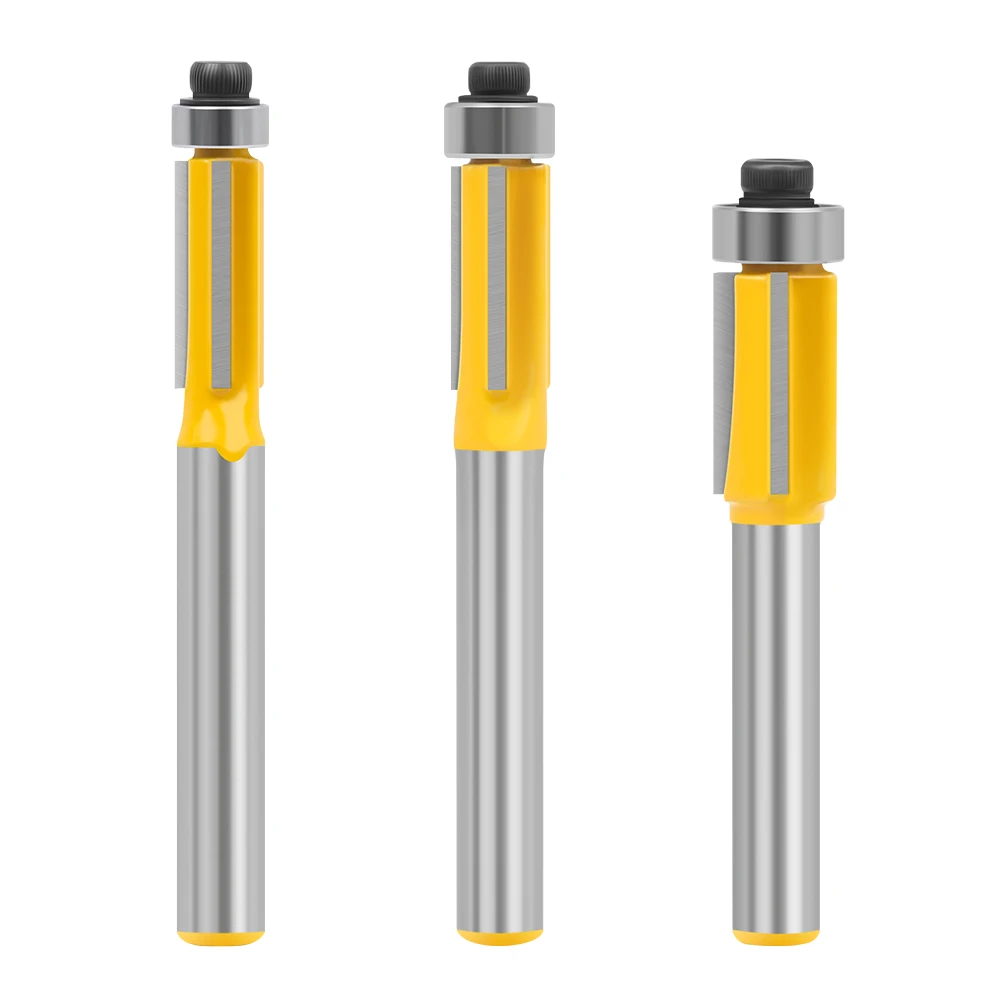 1Pc 6Mm 6.35Mm Vít 3ZFlush Viền Router Chút Với Chịu Lực Cho Gỗ Bản Mẫu Hoa Văn Bit Vonfram cá Chép Trông Trăng Dao Phay Gỗ
