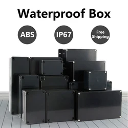 Caja de seguridad electrónica impermeable ABS, caja de conexiones de cable negro, organizador de plástico IP67