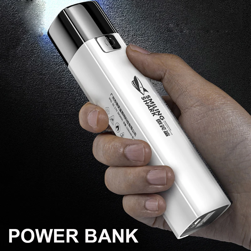 LED flashlight USB Rechargeable torch Mini Power Bank with Flashlight Portable Phone Charger for iPhone, Android, iPad