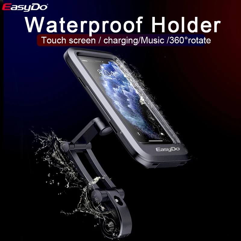 EasyDo Waterproof Bike Mobile Phone Holder Adjustable Bicycle Phone Amount Magnetic Phone Stand Motorcycle Cycling Accessor