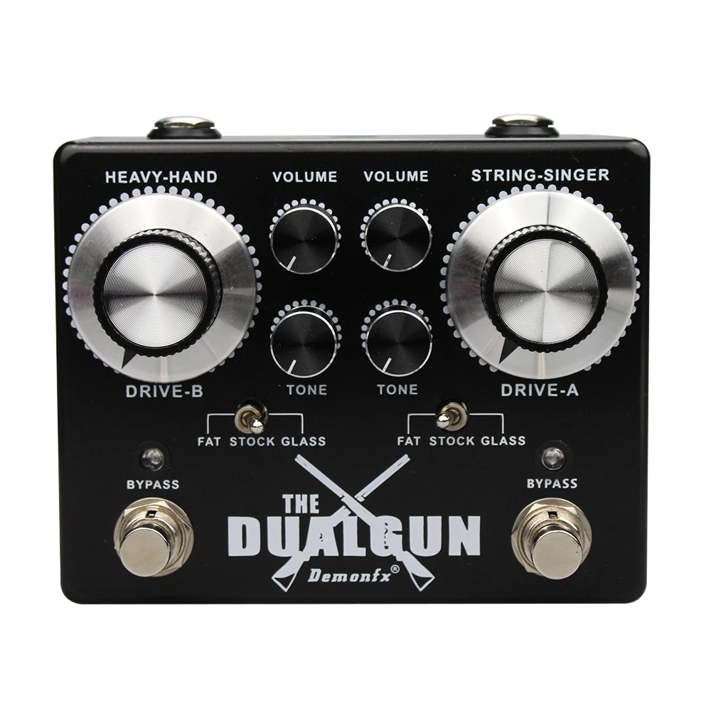 DUALGUN-Guitar Effect Pedal, Overdriver, Distortion Boost, Chorus Pedal with True Bypass, High Quality, New Demonfx