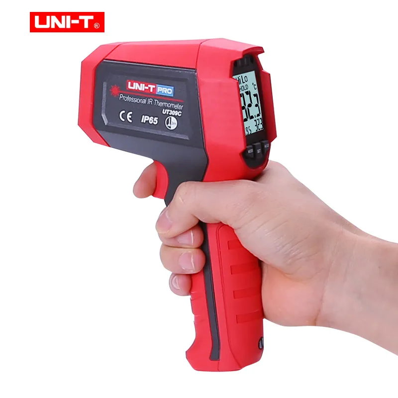 UNI-T UT309A/UT309C عالية الدقة المهنية الصناعية الأشعة تحت الحمراء ميزان الحرارة IP65 الغبار/مقاوم للماء عدم الاتصال عالية/منخفضة التنبيه