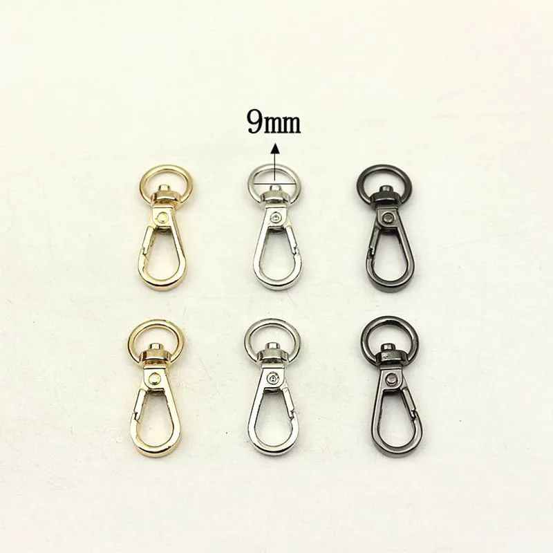 

30Pcs 9mm O Ring Metal Hanger Buckles Lobster Clasp Swivel Trigger Clips Snap Hook for Bags Strap Leather Craft DIY Accessories