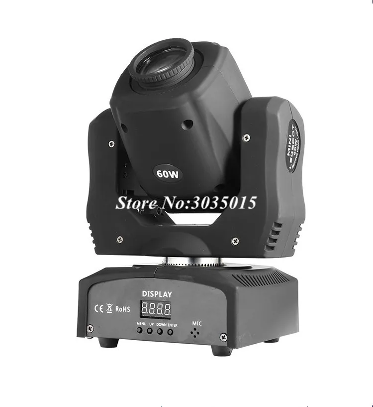 Flightcase packed 4pcs Spot 60W LED Moving Head Light With Gobos Plate Color Plate super bright 60W Mini Led Moving Head Lights