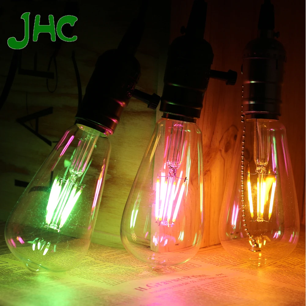 8 Colors Vintage LED Edison Bulb E27 220V Incandescent Filament Light Bulb Retro Colorful Edison Light for Home Store Decoration