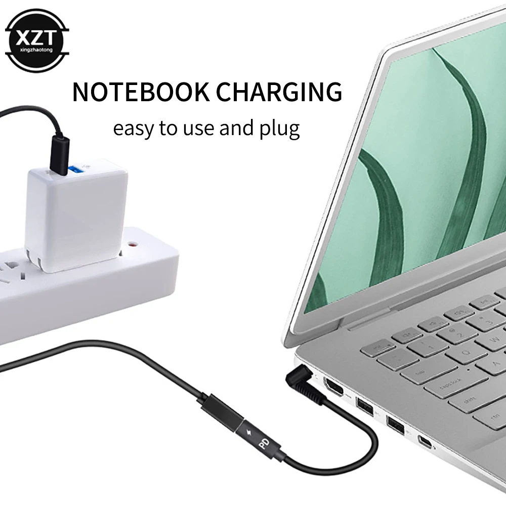 USB 3.1 타입 C USB C 암 노트북 충전기 전원 어댑터, 45W-65W 3A 타입-C ~ 4.0*1.7mm DC 플러그, 레노버 아수스 벤큐 용