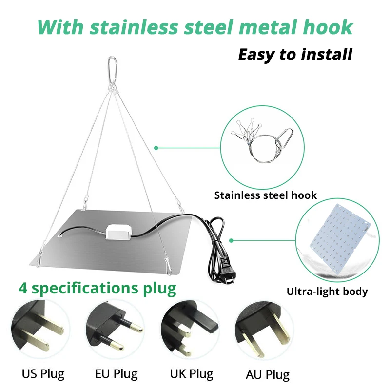 LED Grow Light with 169x2835 Lamp Beads Phytolamp for Plants Quantum Board Growth Lighting Full Spectrum Hydroponics Plant Lamp