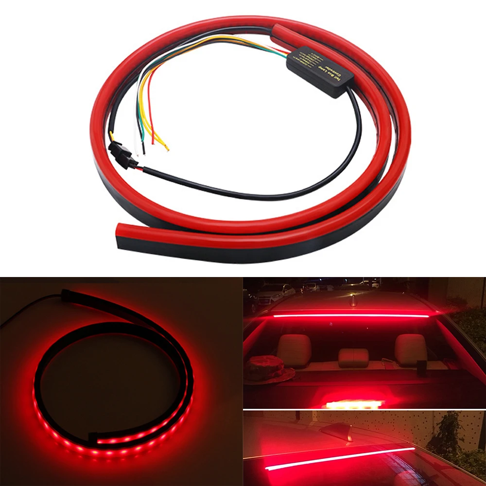 Car Rear LED Strip Lights Interior Parts Trailer Lamp Rear Tail With Brake DRL Daytime Running Turn Signal Lamps 12V LED Bar RED