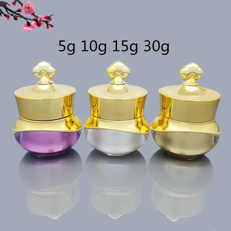 

10pcs Crown Empty Pot Bottle Sample for Nail Art Makeup Cosmetic Cream Jar Box Storage Pot Container Portable Plastic Case