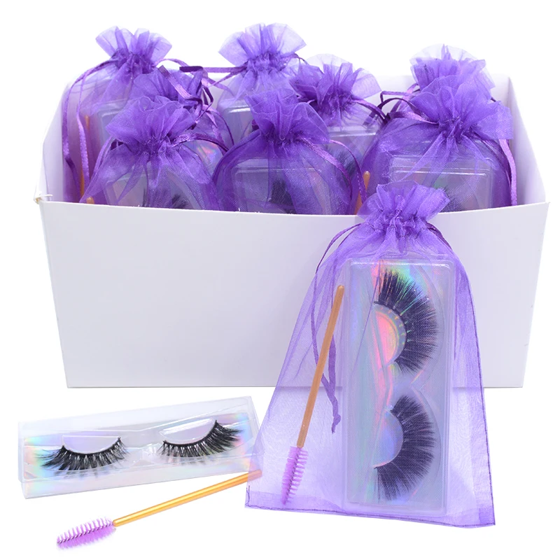 Wholesale 3D Mink Lashes Natural Wispy False Eyelashes Makeup Beauty Lashes in Bulk Volume Cilia Set