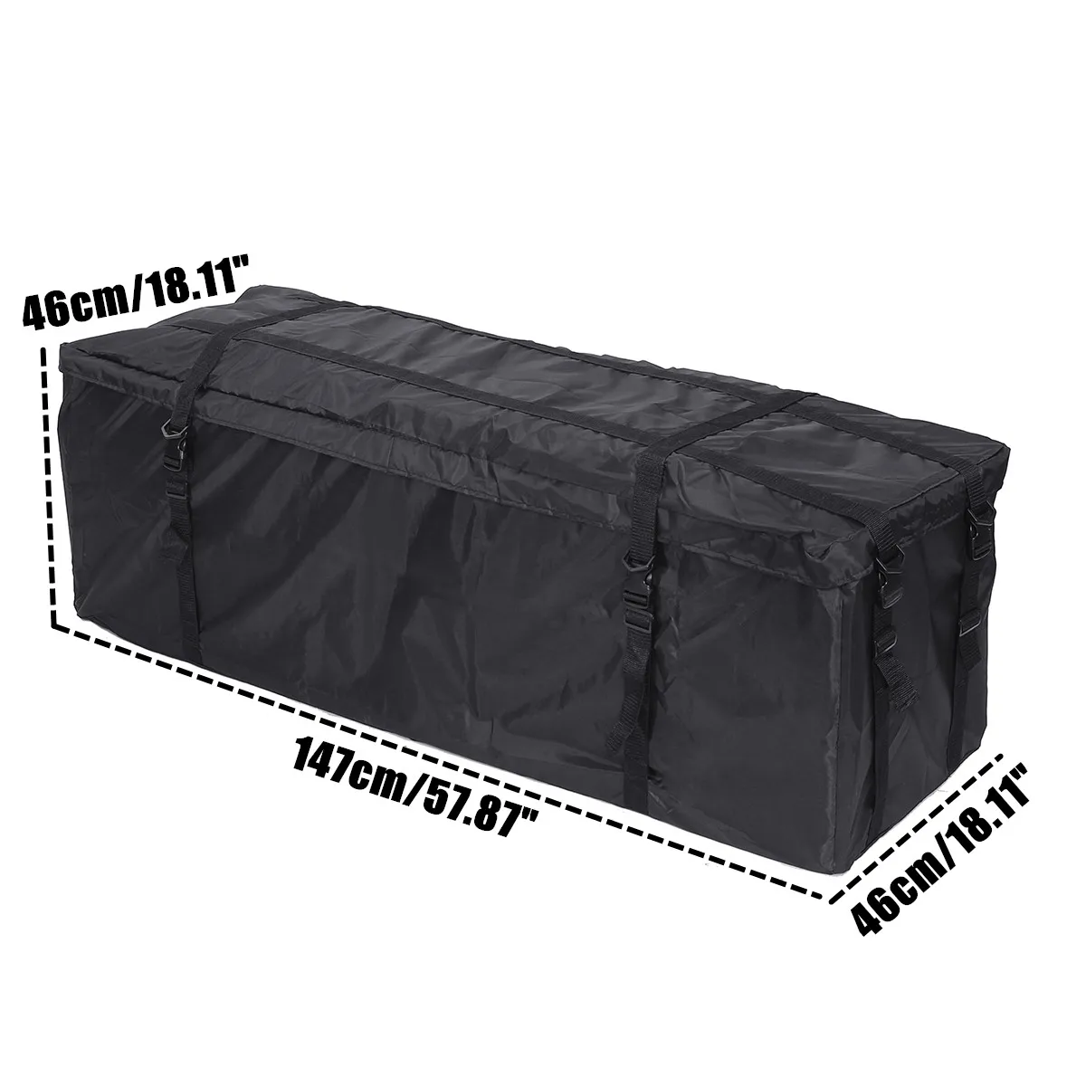 147x46x46cm Waterproof Car Roof Top Bag Rooftop Luggage Storage Cargo Carrier Storage Bag Rack Canvas Travel SUV Van for Cars