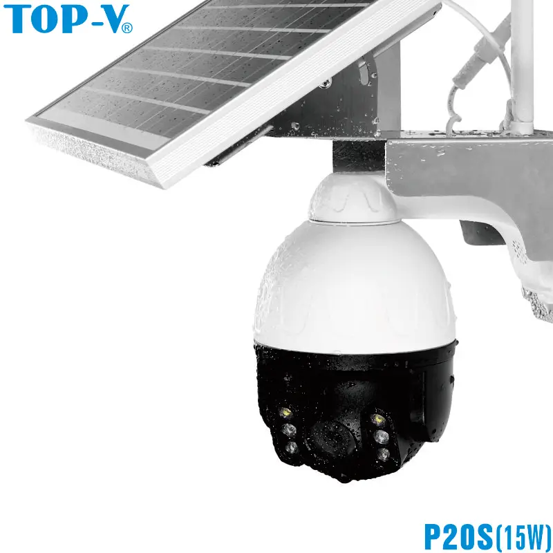 1080P Cloud Storage AI Detection Auto Tracking  PTZ High Speed Dome IP Camera With IR Leds And 15W Solar Panel