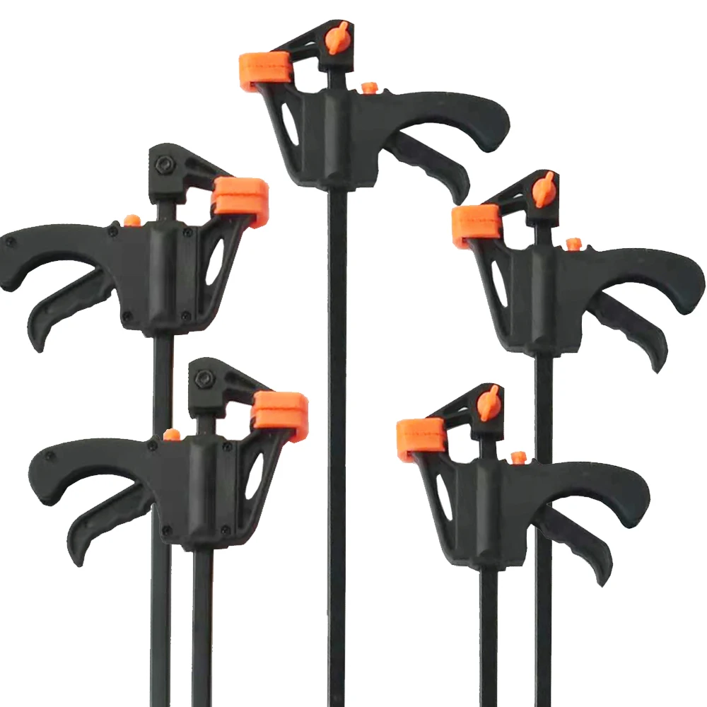 4/5/6Pc 4inch or 6inch Woodworking Bar F Clamp Clip Hard Grip Quick Ratchet Release DIY Carpentry Hand Vise Tool