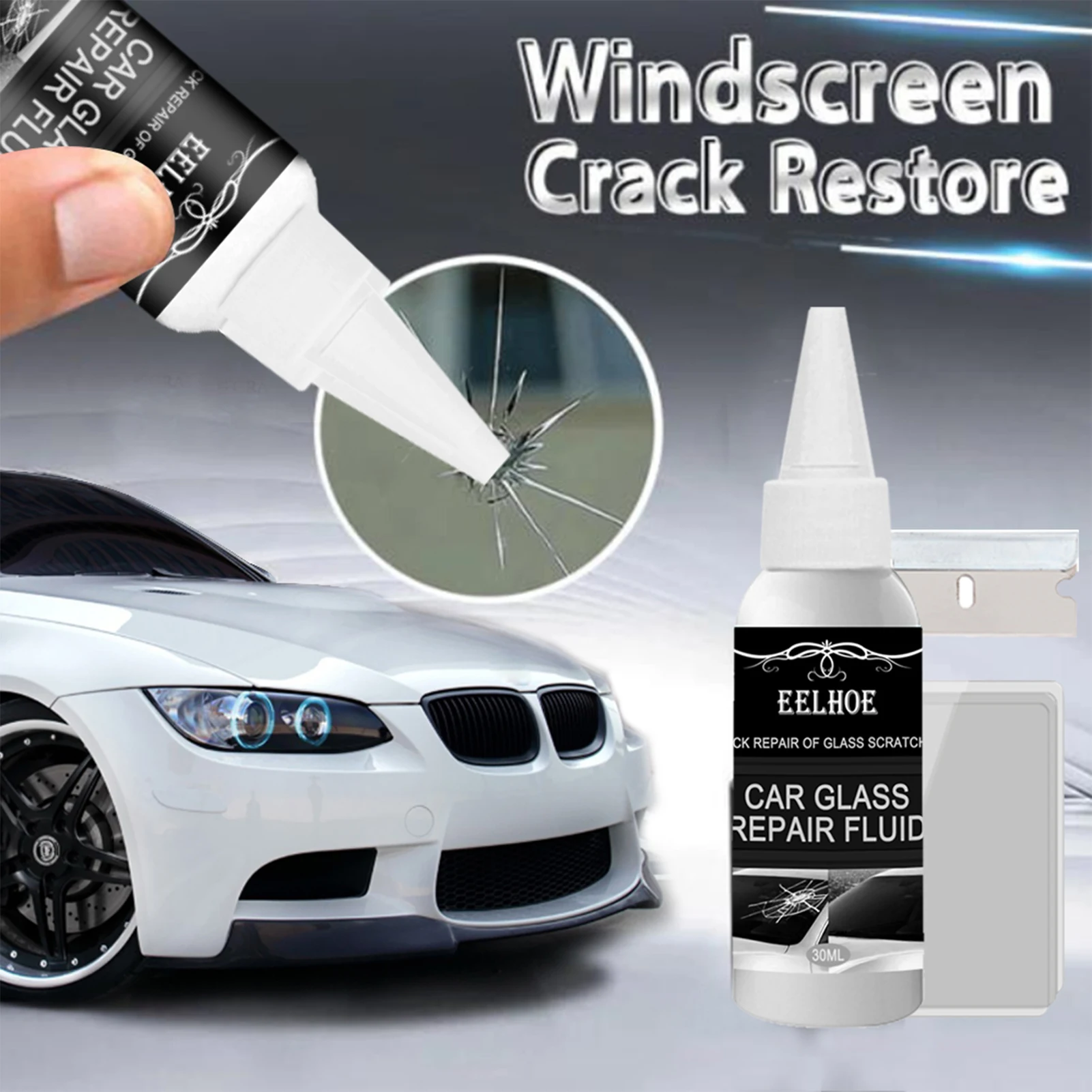 30ML Professional Car Windshield Crack Repair Suit Gel DIY Vehicle Window Glass Maintain Agent Suit Kit Auto Window Care