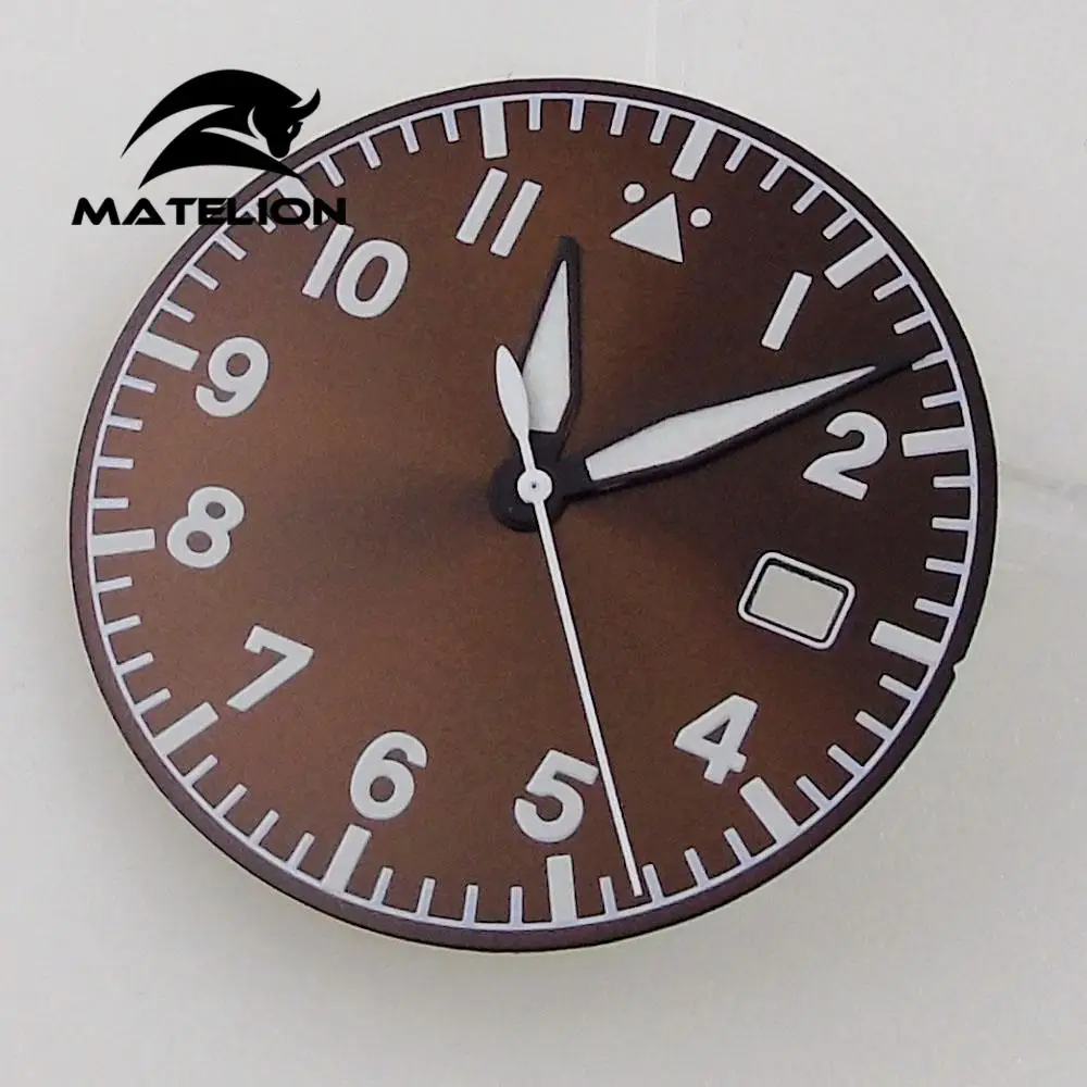 33.6mm Watch Dial+Hands Fit For NH35A NH36A Automatic Movement Green Lume Black Blue Green Coffee Color dial