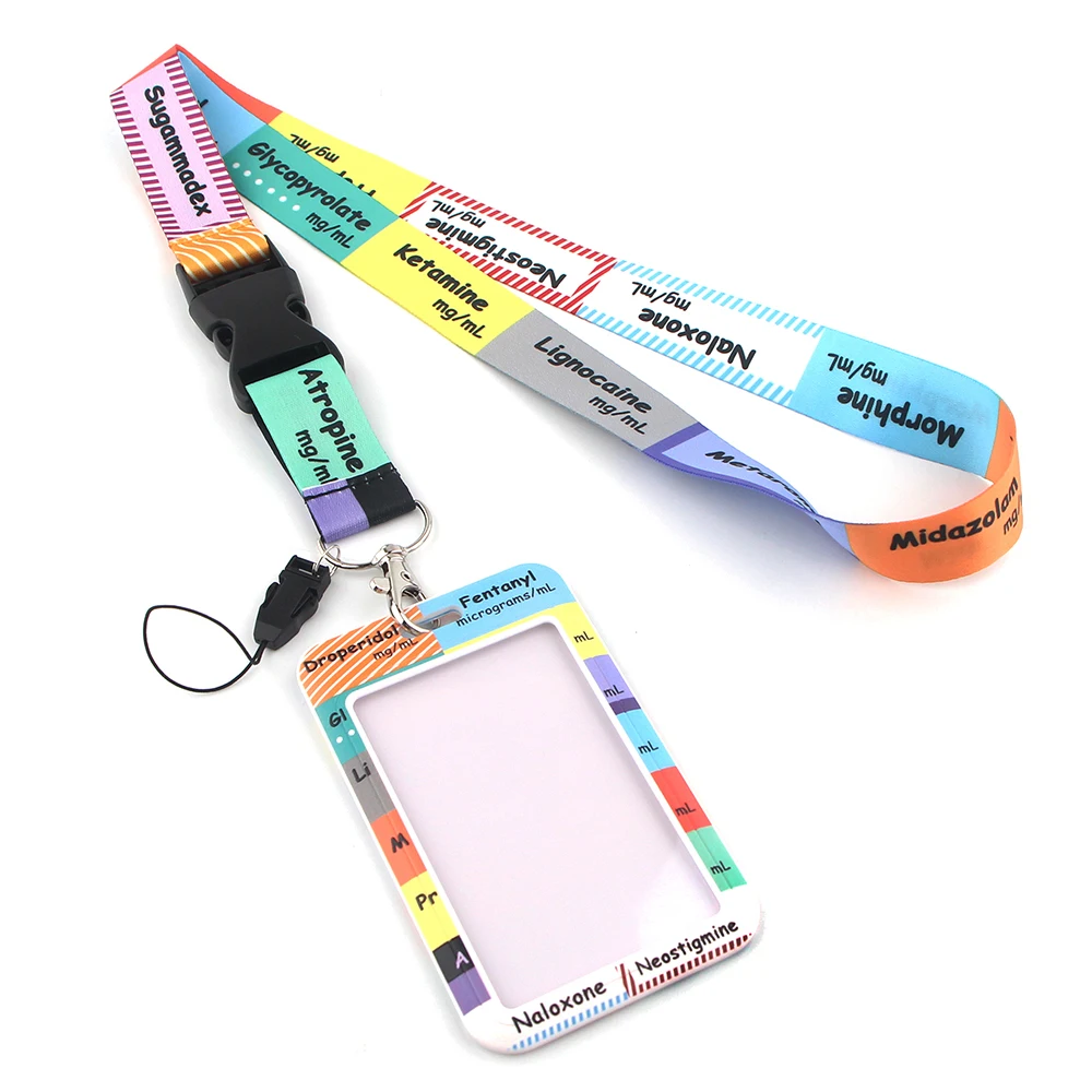 JF0133 ICU Medical Lanyard Credit Card ID Holder Bag Doctor Nurse Student Women Travel Bank Bus Business Card Cover Badge