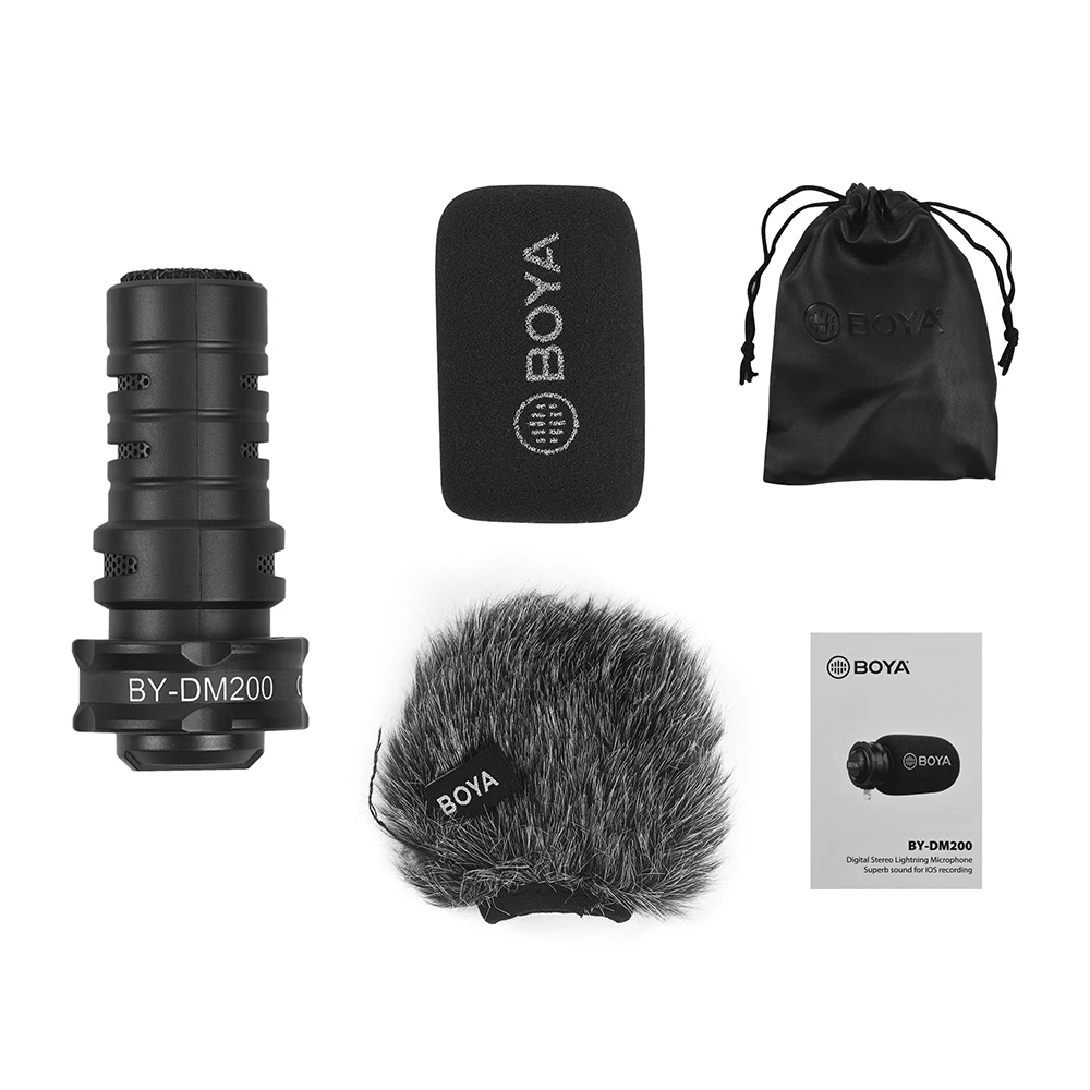 BOYA BY DM100 DM200 A7H الرقمية مكثف ميكروفون آيفون سامسونج نوع C أندرويد الهواتف باد آي بود 3.5 مللي متر