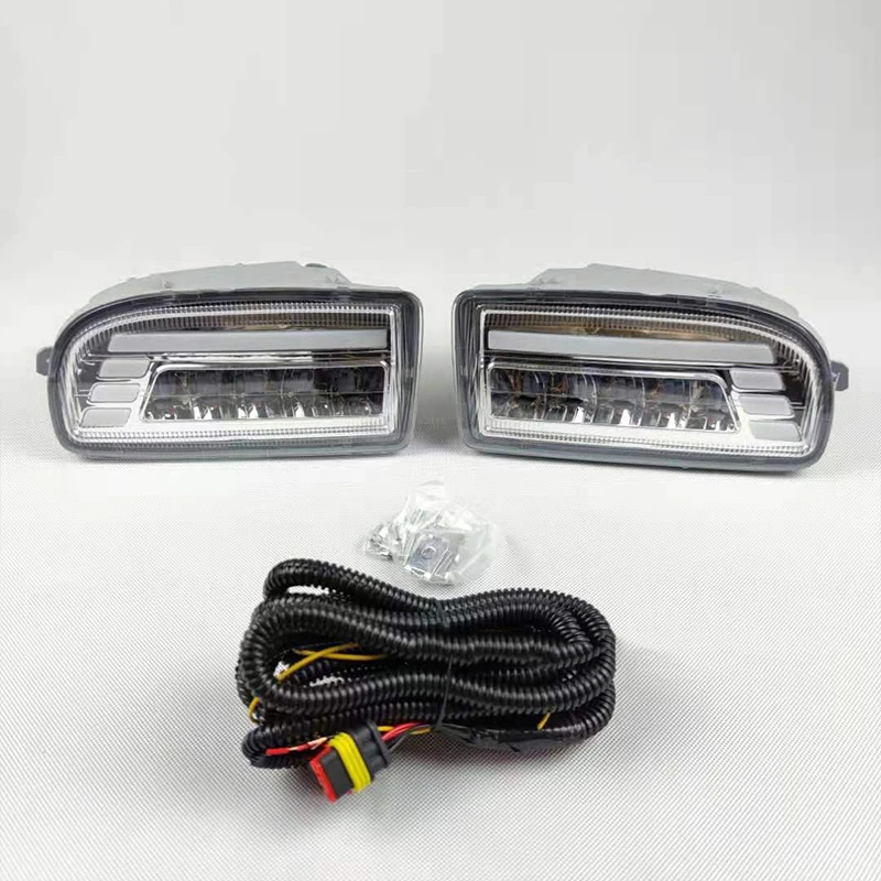 2PCS LED Fog Lights for TOYOTA LAND CRUISER 100 LC100 1998-2008 DRL Turn signal Driving Lamp fog light UZJ100 FZJ100