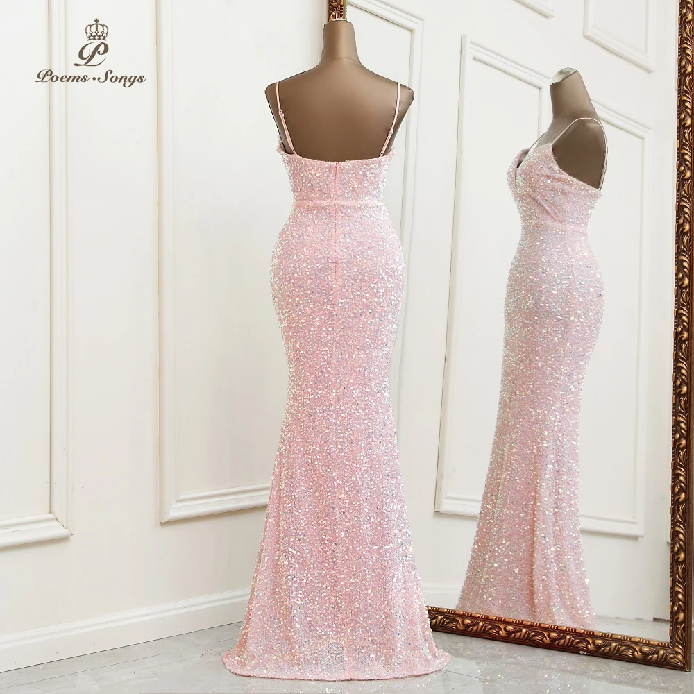 Sexy strap pink evening dresses mermaid formal dresses prom dresses sexy evening gown strapless party dresses Bridesmaid dresses